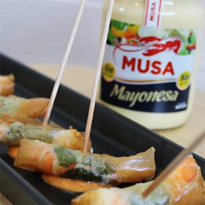 Receta langostinos crujientes con hierbabuena y mayonesa