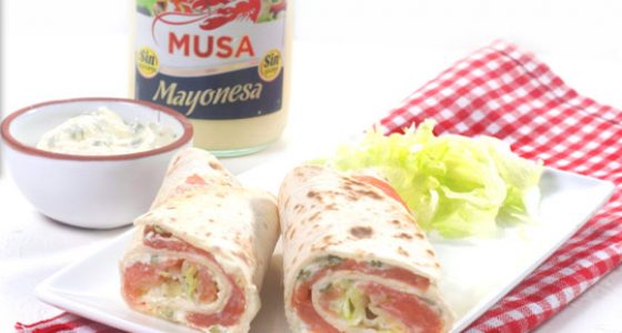 Wrap de salmón y queso