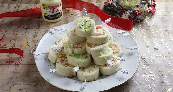 Arbolito de canapés de Navidad