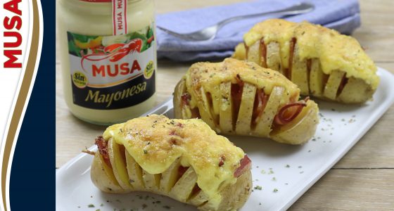 Patatas Hasselback gratinadas