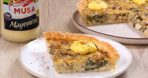 Quiche de pollo y champinones