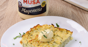parmentier de calabacín y mayonesa