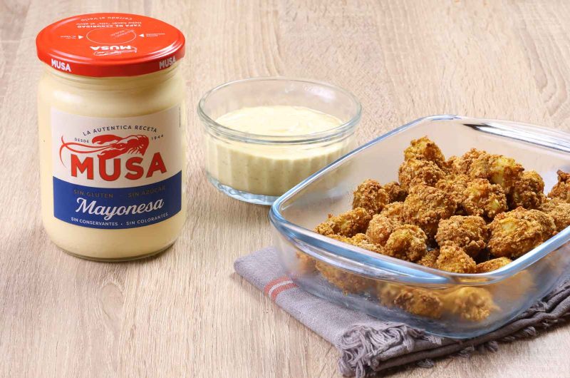 Coliflor rebozada con Mayonesa