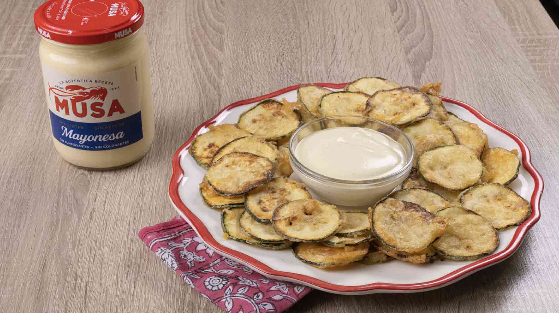 Chips de calabacín con Mayonesa Musa