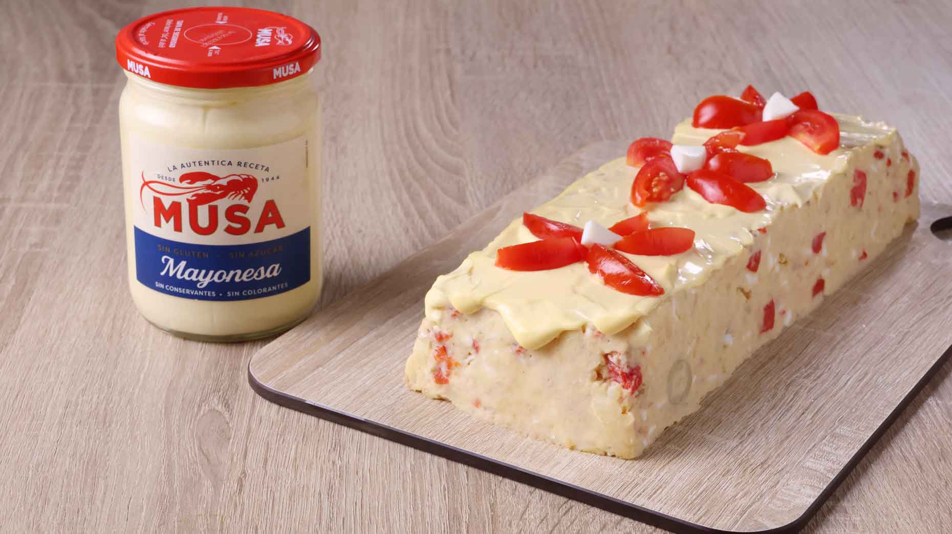 Pastel frío de patata y atún preparado con Mayonesa Musa.