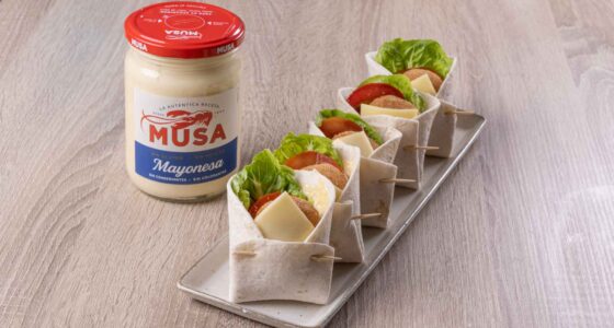 Mini wraps de pollo