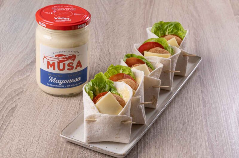 Mini wraps de pollo